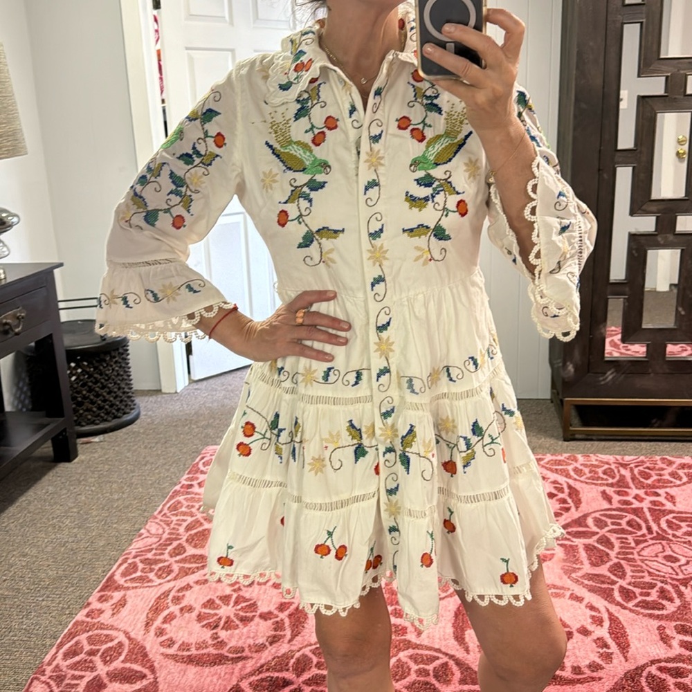 Farm Rio embroidered dress